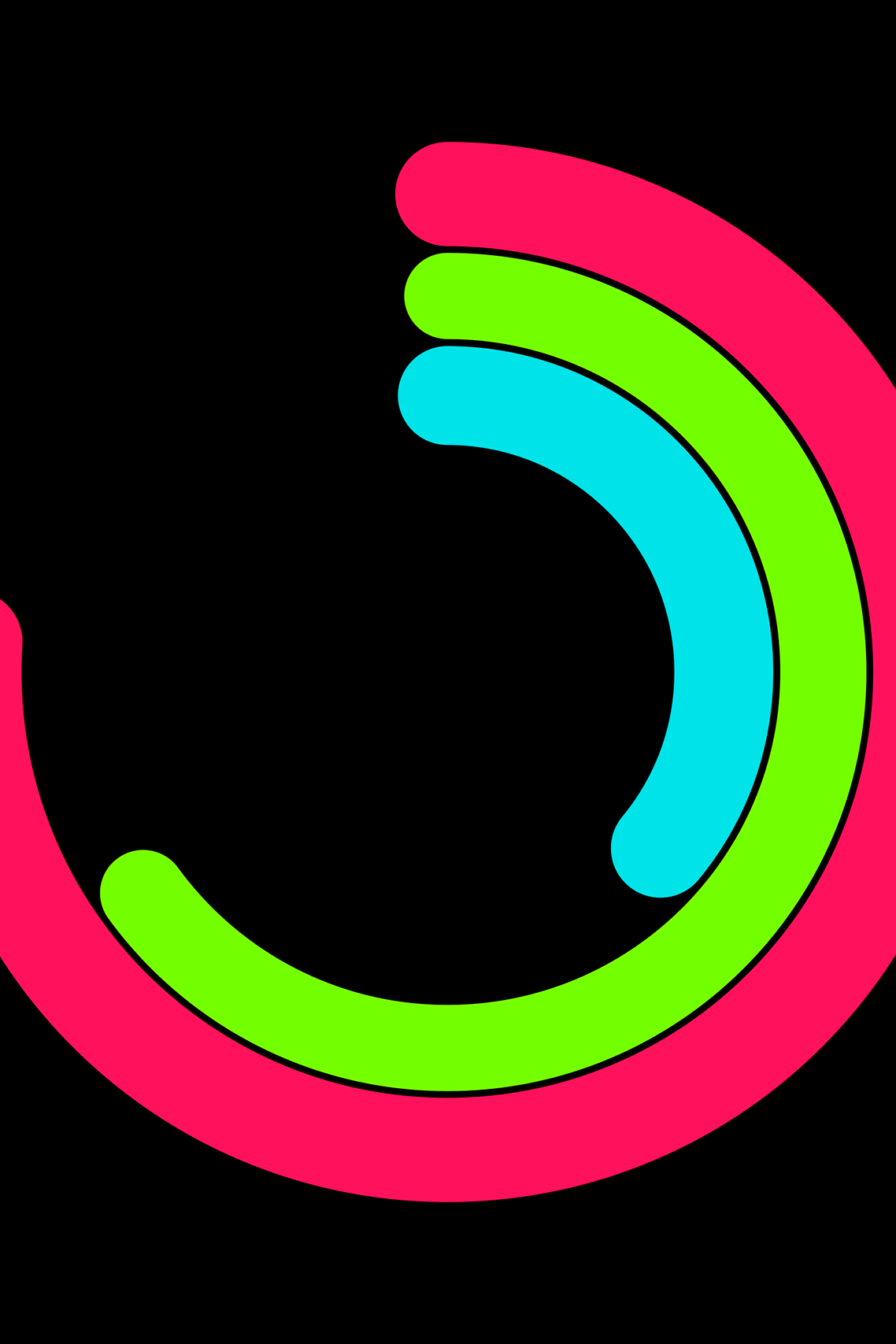 Motion graphics inspired by the Apple Watch activity rings.