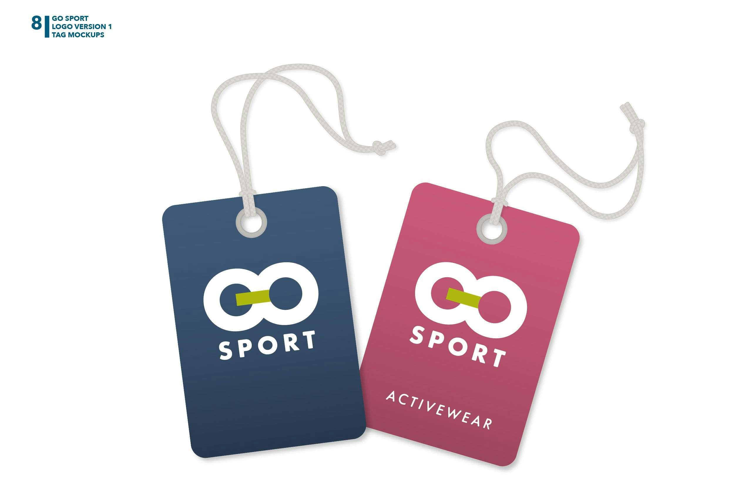 Go Sport logo redesign proposal by Xavier Wendling. Packaging mockups.