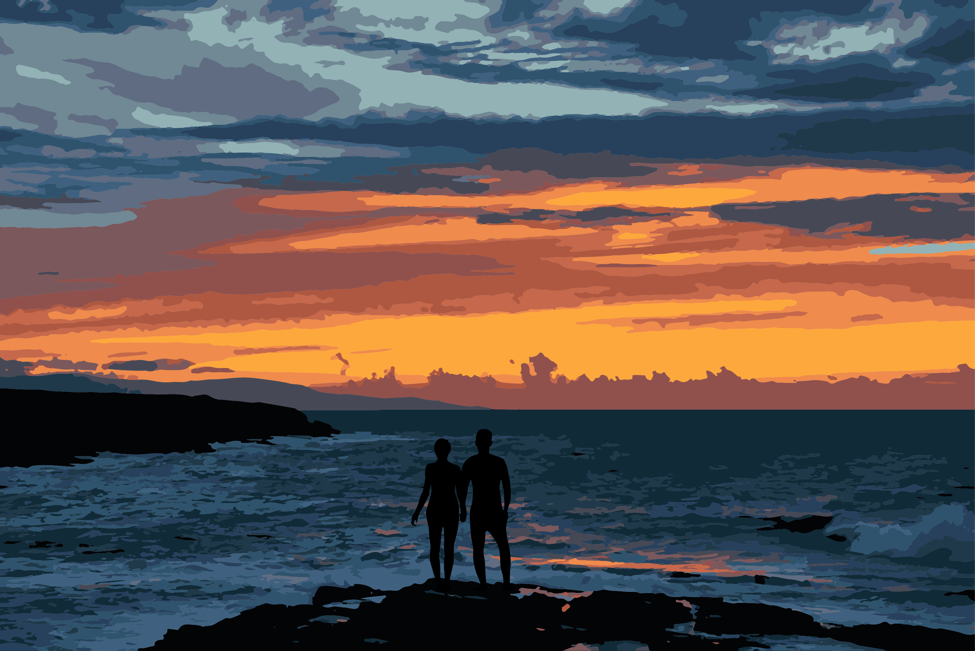 Sunset Chasers Galicia Coast Edition illustration by Xavier Wendling
