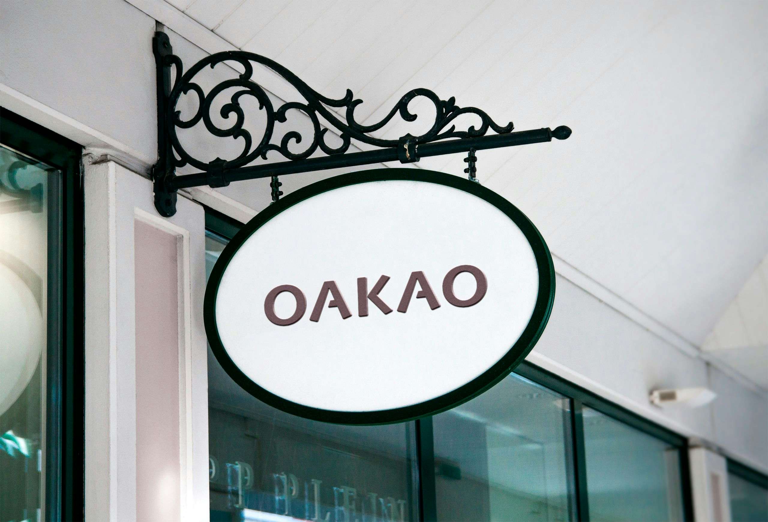 Daily logo challenge, day 7, Oakao store signage mockup by Xavier Wendling