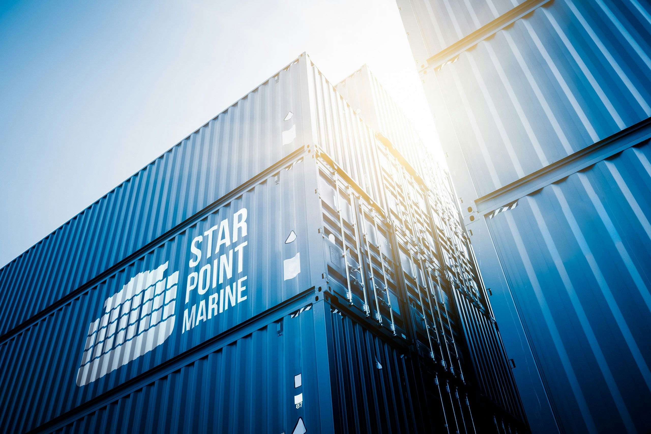 Star Point Marine logo concept mockup on ship containers by Xavier Wendling