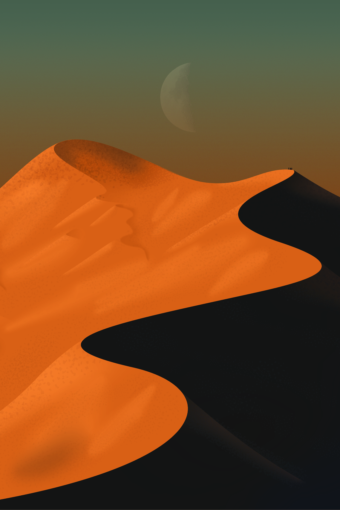 Abstract desert illustration by Xavier Wendling