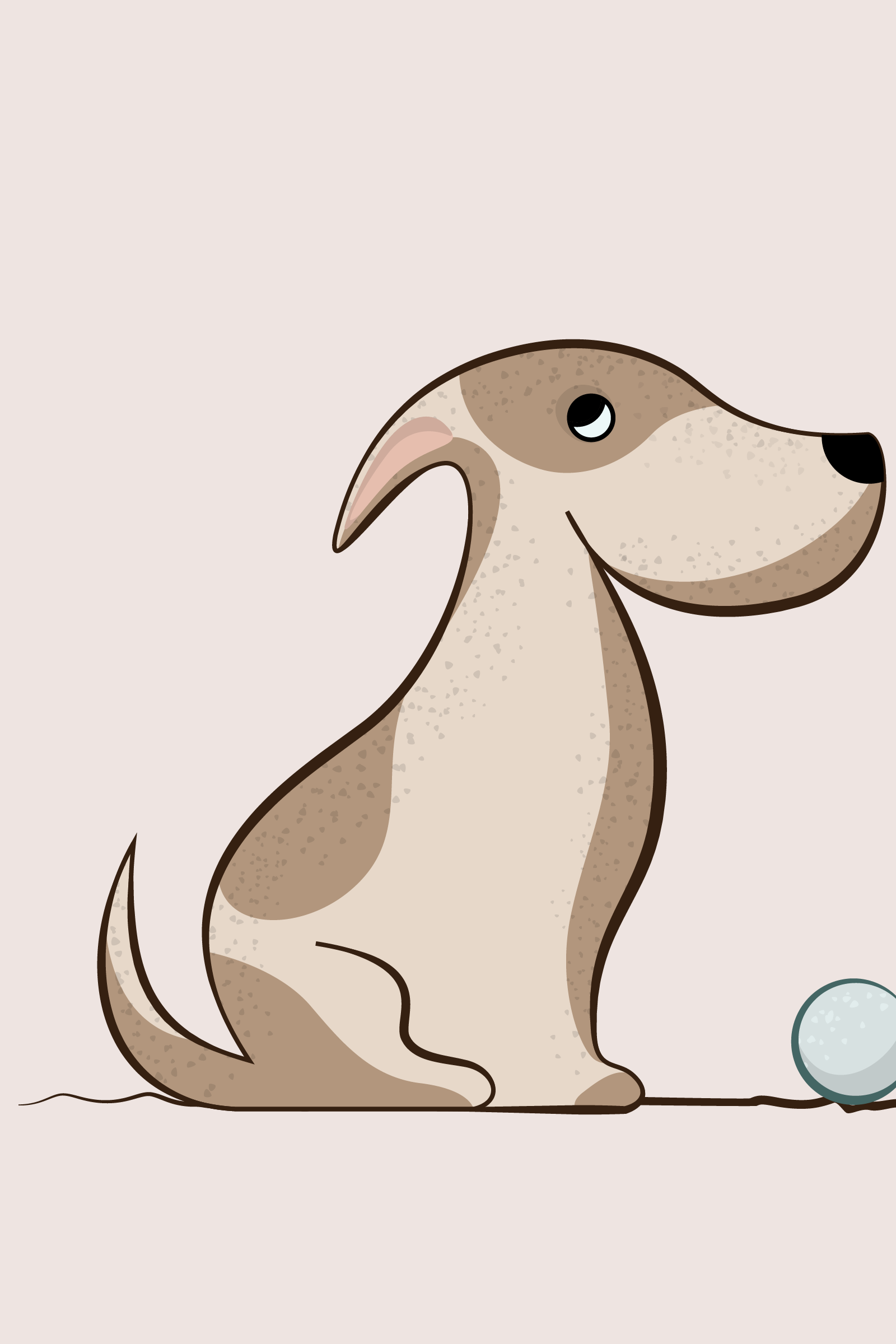 Playful dog illustration by Xavier Wendling