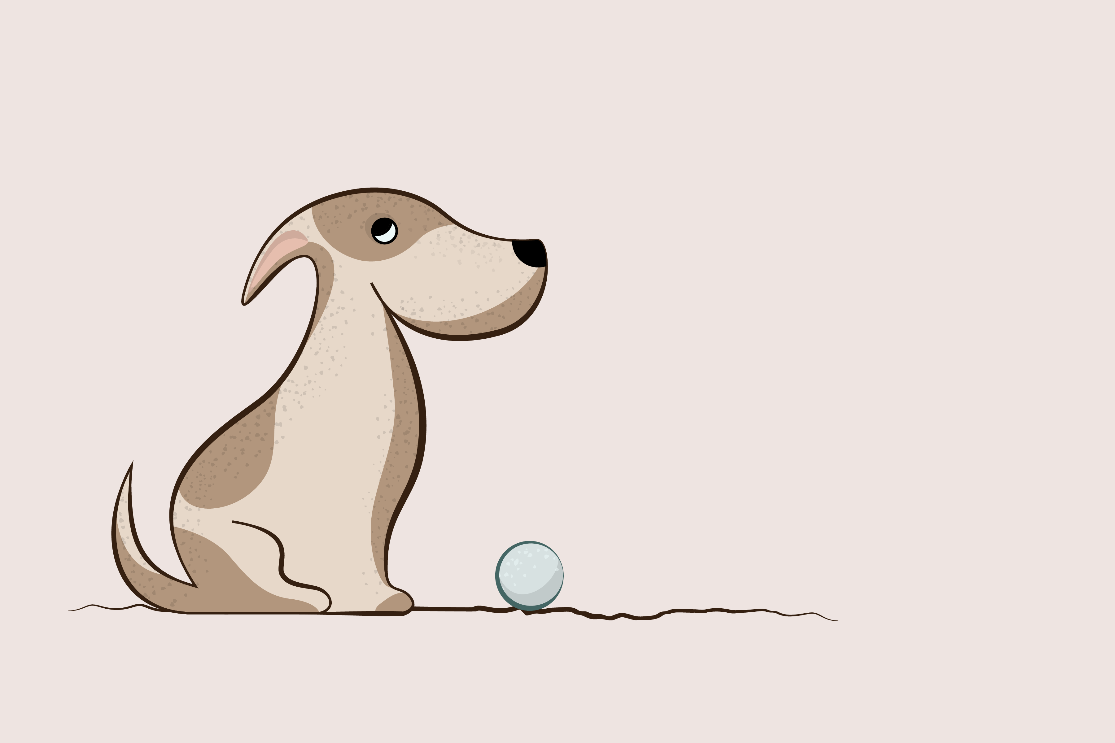 Playful dog illustration by Xavier Wendling