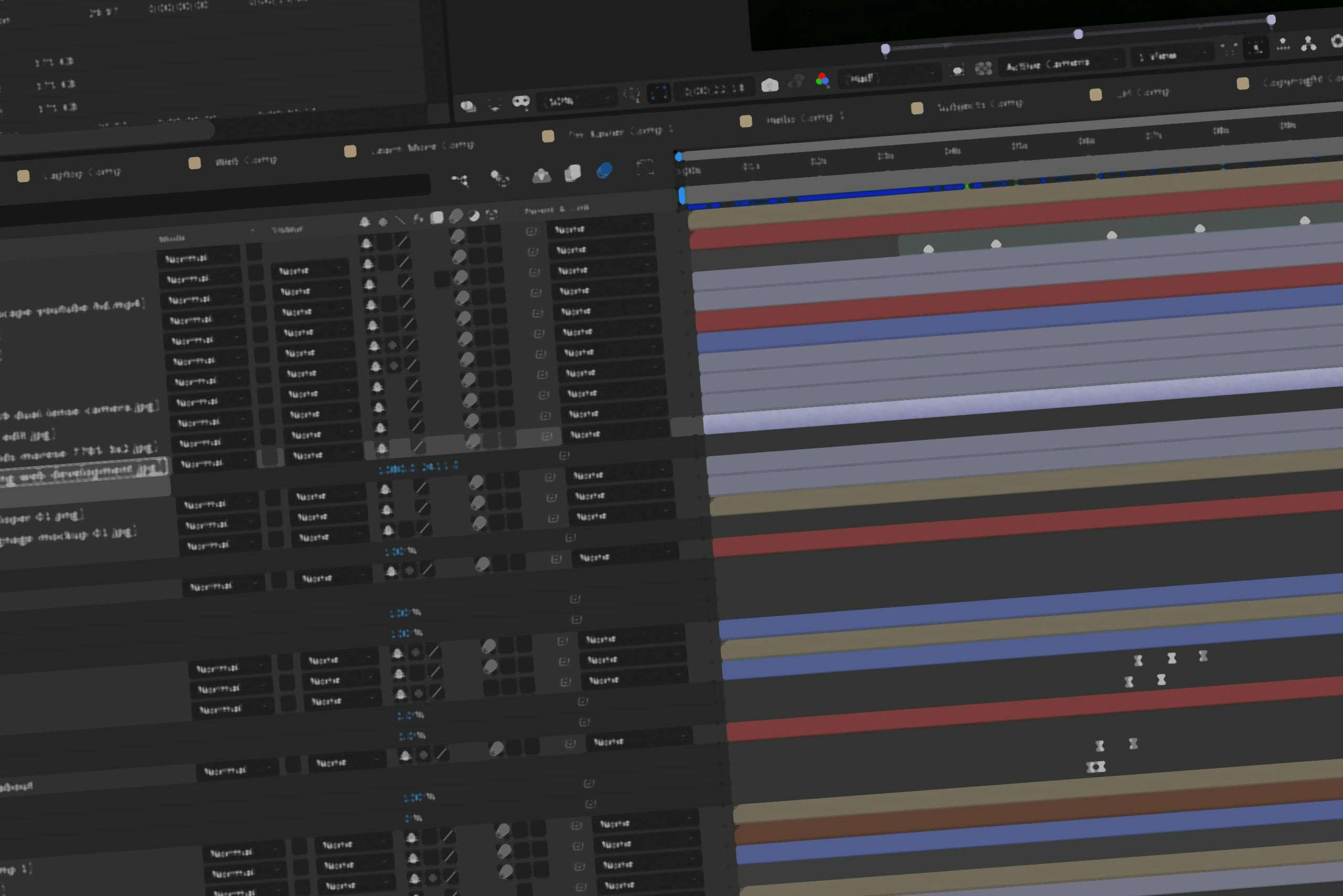 Closeup of an After Effects timeline